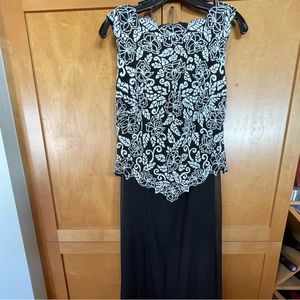 Gorgeous Beaded shell and chiffon long skirt